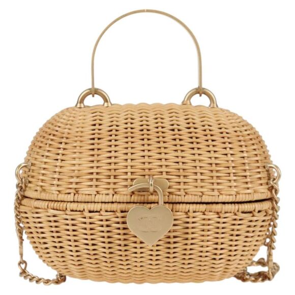 Chanel Beige Wicker Shoulder Bag (Pre-Owned) - Picture 1 of 16